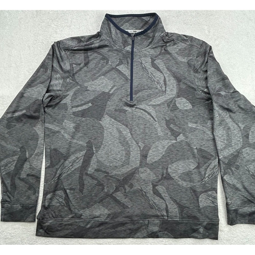 Walter Hagen 11 Performance Pullover Men L Gray Camo  ¼ Zip Golf Light‎ $85